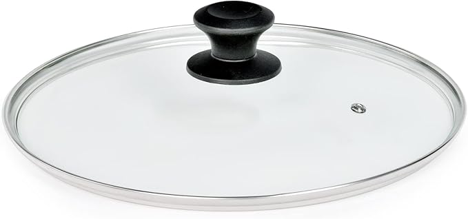10.25 In Glass Lid for Frying Pan, Tempered Replacement Cover for All 10.25 inches Cookware for Skillets, Round Cast Iron, Cast Aluminium, Stainless Steel Pans &Pots