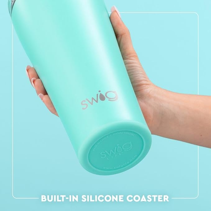 Swig Life 32oz Insulated Tumbler, Travel Coffee Tumbler with Lid, Cup Holder Friendly Travel Coffee Mug, Stainless Steel, 32 oz, Reusable Insulated Mug with Lid (Perfect Pines)