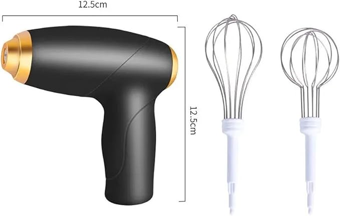6-in-1 Electric Mixer with Milk Frother: Handheld Egg Beater, Portable Powered Mixer for Coffee, Baking, Cake Cream & Kitchen Batter Mixing