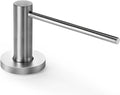 Long Spout Kitchen Sink Soap Dispenser for Granite & Quartz Countertop - Brushed Nickel Stainless Steel Finished - Wide Flange Provides Great Coverage on American Standard Sink Holes
