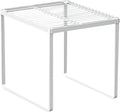 Kitchen Cabinet Storage Shelf Stackable Wire Spice Rack Organizer Heavy Duty Space Saver for Bathroom Bedroom Closet Laundry Room Office Countertop - White, Pack 1