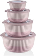 Mixing Bowls with Lids, 8-Piece Airtight Leak-Proof Nesting BPA-Free Prep Bowl Set for Kitchen & Food Storage, Large 4200ml Capacity, Microwave & Dishwasher Safe