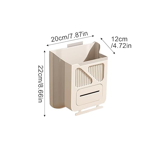 Collapsible Hanging Kitchen Trash Can Home Foldable Garbage Can Protable Kitchen Cabinet Door Hanging Bin Creative Classification Multiuse Basket(A)