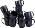 Amazon Basics 12-Pack Matte Black Ceramic Coffee Mug, 16 ounces, Microwave and Dishwasher Safe, Stoneware, Commercial-Grade