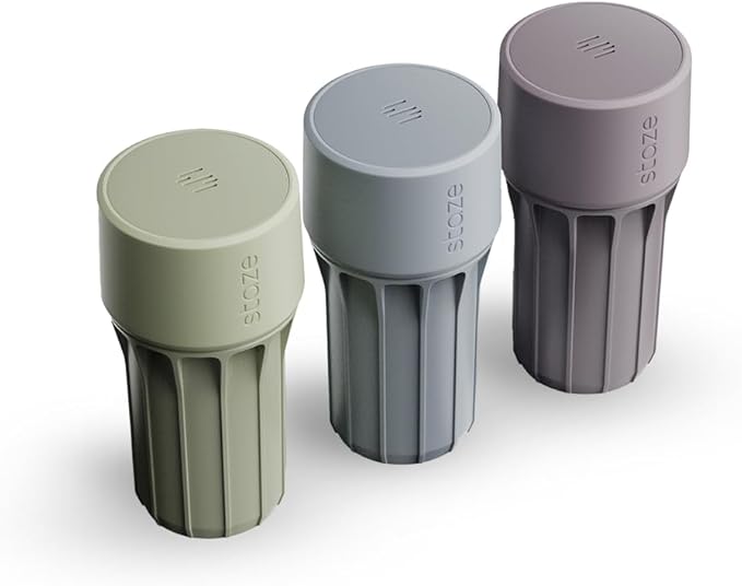 Staze Air Tight Smell Proof Container (148ml) – Vacuum Seal Jar with UV Protection, Waterproof Food Storage Canister, Portable Small Smell Proof Jar for Coffee, Herb, Spice & Gummies - (OG Trio)