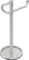 Hand Towel Holder Stand, Brushed Nickel Standing Towel Racks for Bathroom, Stainless Steel Free Standing Towel Rack, Towel Bar Kitchen Vanity Countertops Decor