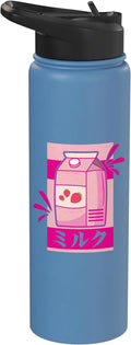 Funny Kawaii Japanese Strawberry Milk Shake Carton Milkshake Stainless Steel Insulated Water Bottle