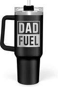 SANDJEST Dad Gifts from Daughter Son, Dad Fuel Tumbler with Handle 40oz, Stainless Steel Insulated Cup Gift Set with Lid & Straw, Coffee Tumblers for Dads Father's Day Birthday Christmas