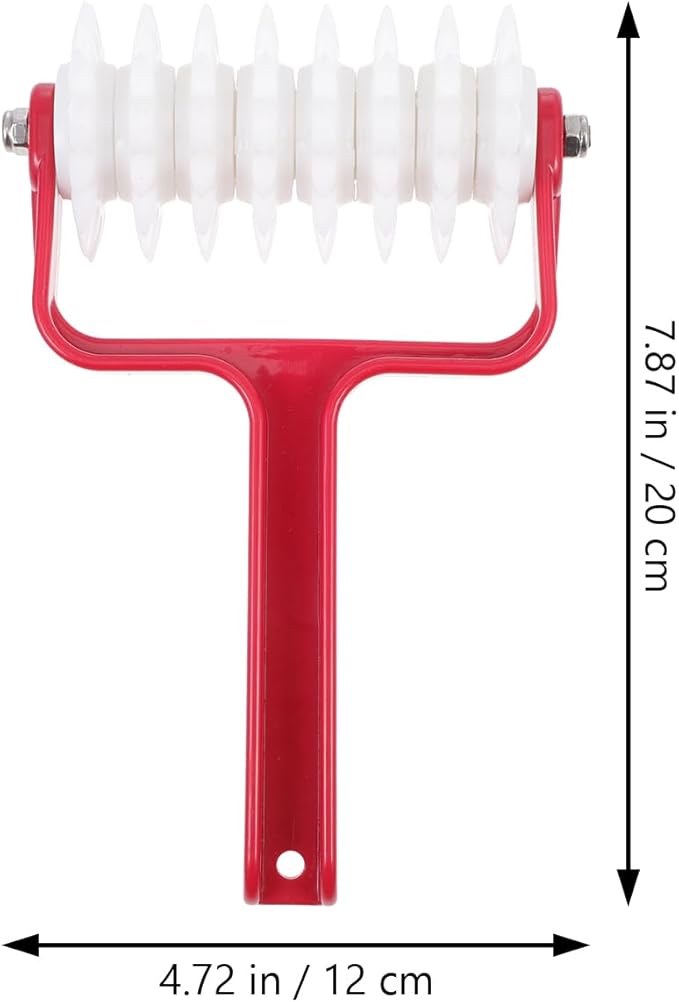 Zerodeko Pizza Dough Roller Docker 7.87 Inch Plastic Spike Wheel Kitchen Gadget for Even Pizza Crust Perforation and Bubble Prevention Baking Tool