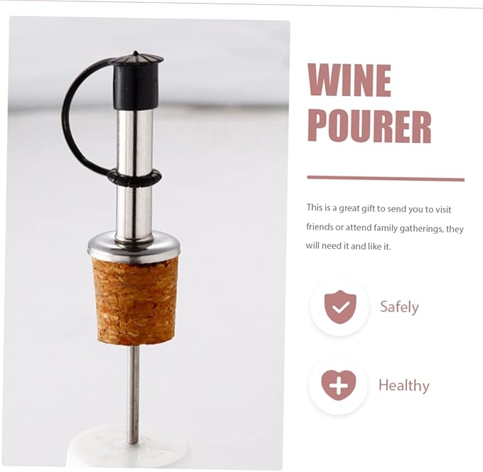 Ciieeo Stainless Steel Wine Pourer Cork Stopper – 8-Piece Set Liquor Bottle Pourer for Home Bars Easy Pour Spout for Wine and Oil Dispensing