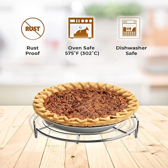 KITCHENATICS Round Cooling Rack Stainless Steel Steamer Rack Set of 3 | Used for steaming, canning, cooling cakes and lining air fryer or pressure cooker baskets for cooking