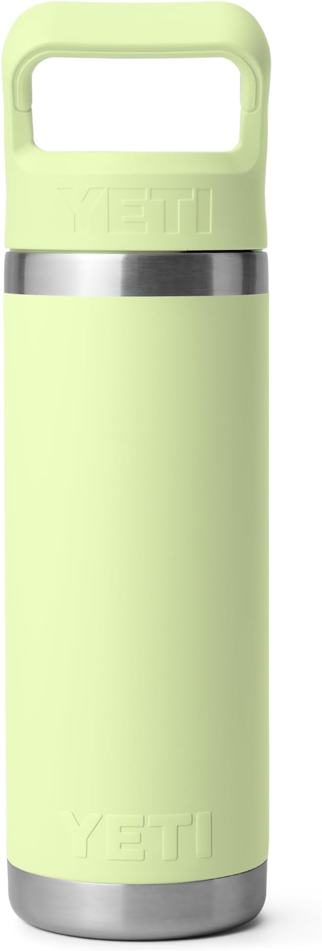 YETI Rambler 18 oz Bottle, Vacuum Insulated, Stainless Steel with Color Matching Straw Cap, Grasshopper