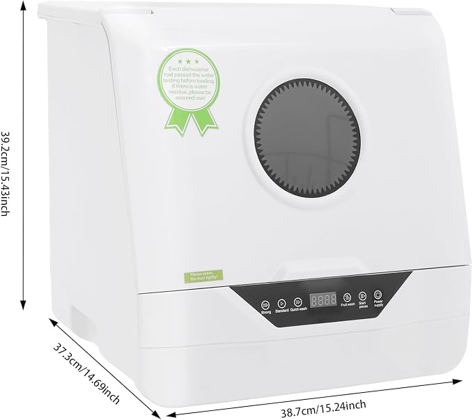 Portable Mini Countertop Dishwasher,800W 6L Portable Dishwasher With High-Temperature Function,4 Programs,360° All-Round Washing Dish Washer,Speed,For Apartments& Rvs,Waterproof Rating IPX1