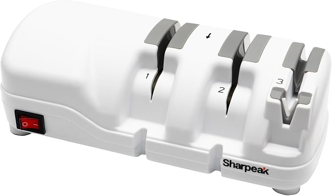 198H-SPK Professional Electric Knife Sharpener, Versatile 3 Stages Monocrystalline Diamond Wheels Overheat Protection Ultra-Quiet Motor Quick Knife Sharpening for Kitchen Knives Easy to Use