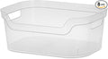 Clear Plastic Storage Bins, 8-Pack Medium Open Front Organizer for Pantry, Kitchen, Fridge & Cabinet, 13" x 9.5" x 5.25 (8)