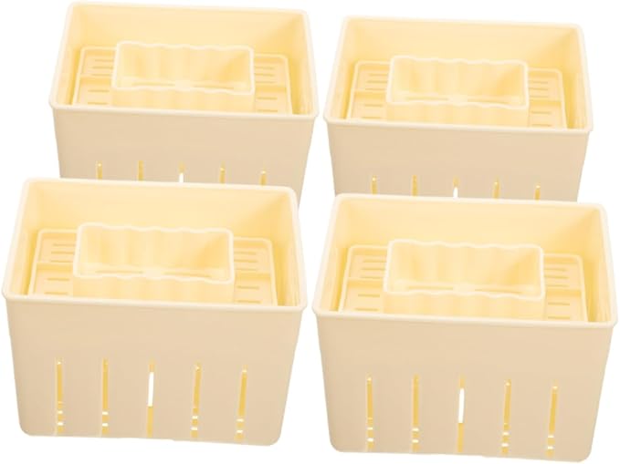 Zerodeko 4pcs Tofu Press Mold for Homemade Tofu and Cheese Easy Demolding Design Kitchen Tool