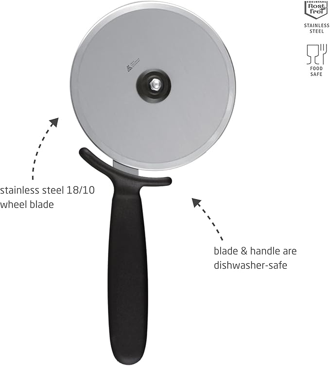 triangle Pizza Cutter - 4.7 in. (12 cm) - Stainless Steel - Durably Sharp Blade - Dishwasher Safe - Made in Germany