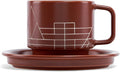 Tea Forte Porcelain Tea Cup and Lid, Steeps 8 oz., Microwave & Dishwasher Safe, Terra - Frank Lloyd Wright