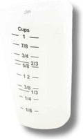 TableCraft HSMC31 Flexible Measuring Cup, 1 Cup, Silicone, 3-Sided Design with Measurements in Cups, Ounces, Milliliters, Ergonomic Grip, Heat Safe to 450°F, Microwave and Dishwasher Safe