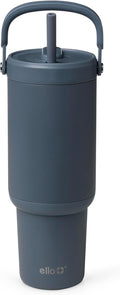 Ello Oasis Go+ 32oz Tumbler with Top Handle and Retracting Straw | Reusable Insulated Stainless Steel Cup, 100% Leakproof Water Bottle, 24 Hours Cold, Cup Holder Friendly For Travel | Horizon