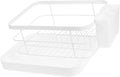 OUNONA Kitchen Tableware Drainer Rack Dish Drying Racks for Kitchen Counter Dish Bowl Drain Easy Installation White