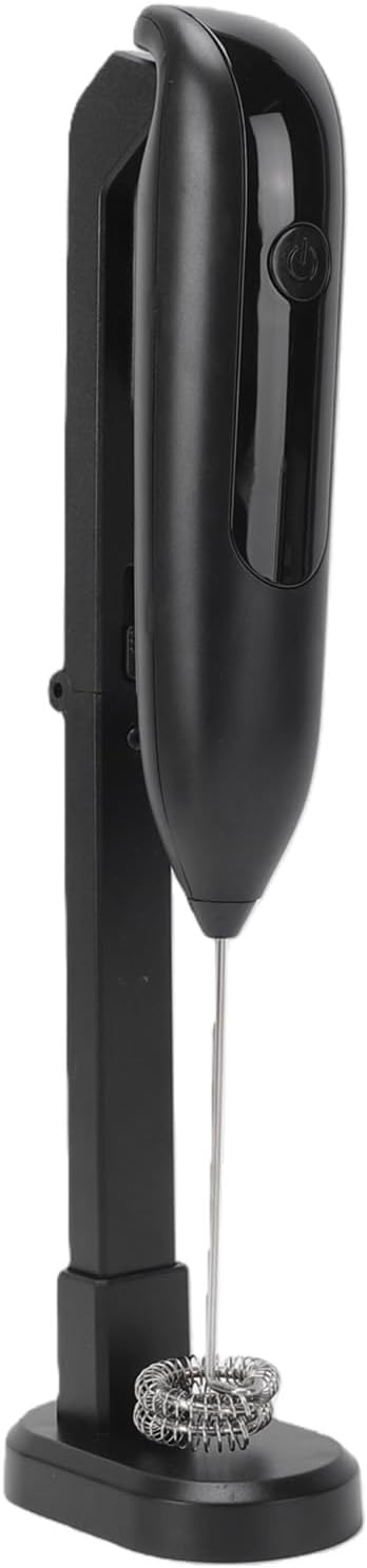 AMONIDA Handheld Milk Frother Wand, Electric Milk Foamer, Cordless USB Rechargeable Drink Mixer with One Button Operation, Ideal for Coffee Hot Chocolate Protein Foam (Black)
