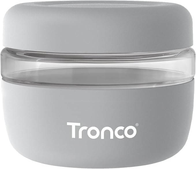 Tronco 16 oz Glass Food Storage & Lunch Bowl Containers with Airtight Lids | Leak & Spill Proof Meal Prep Container & Food Storage Jar for Lunch, Salad, Oats, Soup, BPA-Free, Microwave & Dishwasher Safe