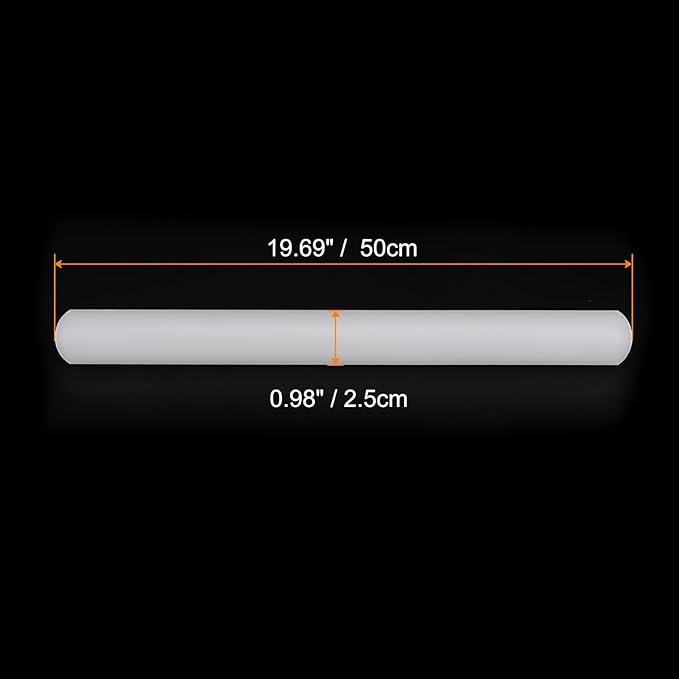 HARFINGTON Fondant Rolling Pin PP 50cm x 2.5cm Non Stick for Baking White