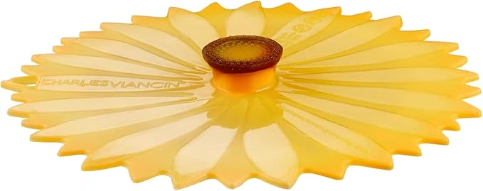 Charles Viancin - Sunflower Silicone Lid for Food Storage and Cooking - 9''/23cm - Airtight Seal on Any Smooth Rim Surface - BPA-Free - Oven, Microwave, Freezer, Stovetop and Dishwasher Safe