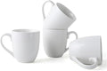 16OZ Ceramic Coffee Mugs Set, Large White Coffee Cups with Handles, Porcelain Mug Sets for Milk, Tea, Latte, Mocha, Cocoa, Cappuccino, Dishwasher Safe, Cups Gift for Holiday & Anniversary (4PCS)