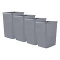 Superio 1.25 Gallon Mini Trash Can, Plastic Bathroom & Office Unlidded Waste Bin Only, Small Desktop, Dorm, Vanity, Under Sink, Cabinet, Countertop Garbage Can, Slim Diaper Pail (4, Grey)