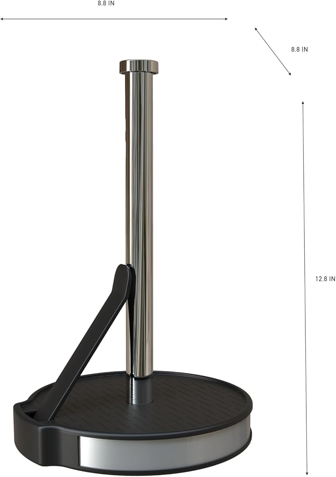 Kitchen Details Paper Towel Holder with Deluxe Tension Arm in Black