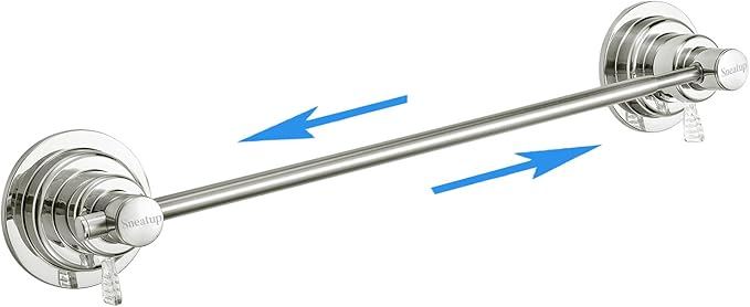 Sneatup Suction Cup Extendable 17-29" Stainless Steel Towel Bar (Brushed Nickel)