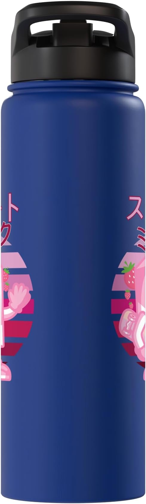 Retro 90s Japanese Skateboarding Strawberry Milkshake Carton Stainless Steel Insulated Water Bottle