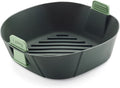 Lékué Air Fryer Basket - Large - 100% Platinum Silicone Baking Pan for Air Frying, Fits in Draw Tray, Flexible Corners, Pull-up Handles for Easy Removal, Flat Bottom with Drainage Grooves