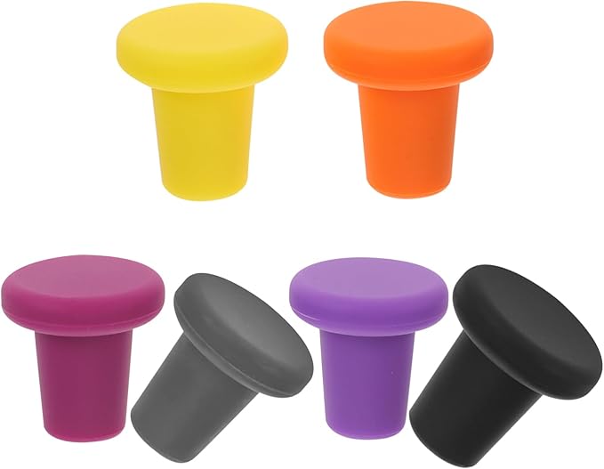 ULTECHNOVO 24pcs Silicone Wine Stoppers Reusable Beverage Bottle Sealers for Wine Beer and More Airtight Food-grade Silicone Deep
