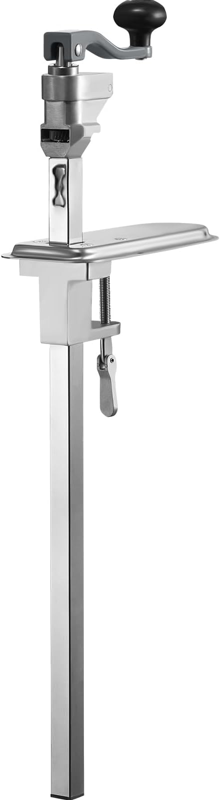 VEVOR Commercial Can Opener, 23.2"/59cm Long, Stainless Steel Manual Table Can Opener for Up to 15.7"/40cm Tall, Fixed with Clamp or Screws, Ergonomic Swing Handle & One Spare Knife, for Restaurants