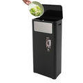 Double Opening Cover Trash Can with Lid, 8.45Gal Commercial Trash Can, Press/Push-Plate PP Waste Bin with Side Handles for Homes, Restaurants, Cafes (Black)