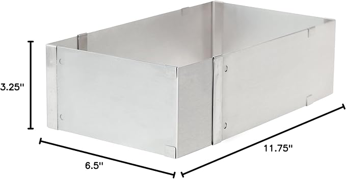 Ateco Adjustable Rectangle Cake Mold, Stainless Steel