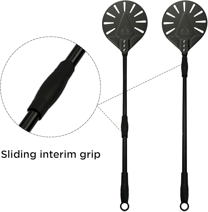 Chicago Brick Oven Turning Perforated Pizza Peel - 7" Diameter - 35" Overall Length - Premium Pizza Peel, Pizza Steel, 12 Inch for Professional and Home Use