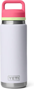 YETI Rambler 26 oz Bottle, Leakproof, Vacuum Insulated, Stainless Steel with Chug Cap, Mist/Pink/Grasshopper