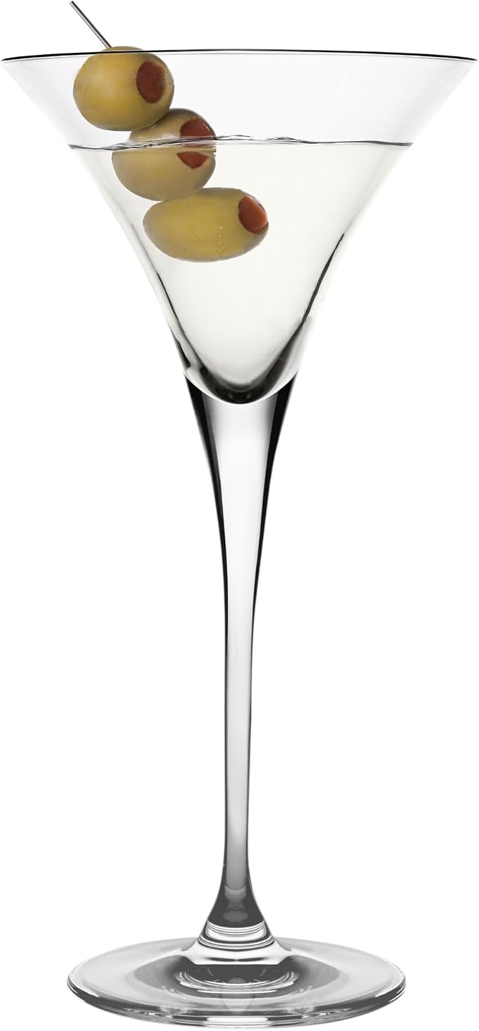 Barski Martini - Glasses - Handmade - Glass - Set of 2 - Tall Stem - Classic Clear - 9 Oz. - Made in Europe