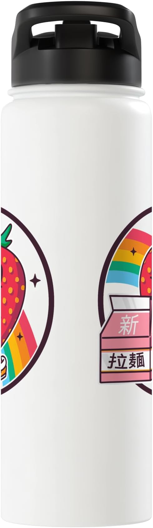 Strawberry Milk Carton Kawaii Retro Rainbow Anime Stainless Steel Insulated Water Bottle