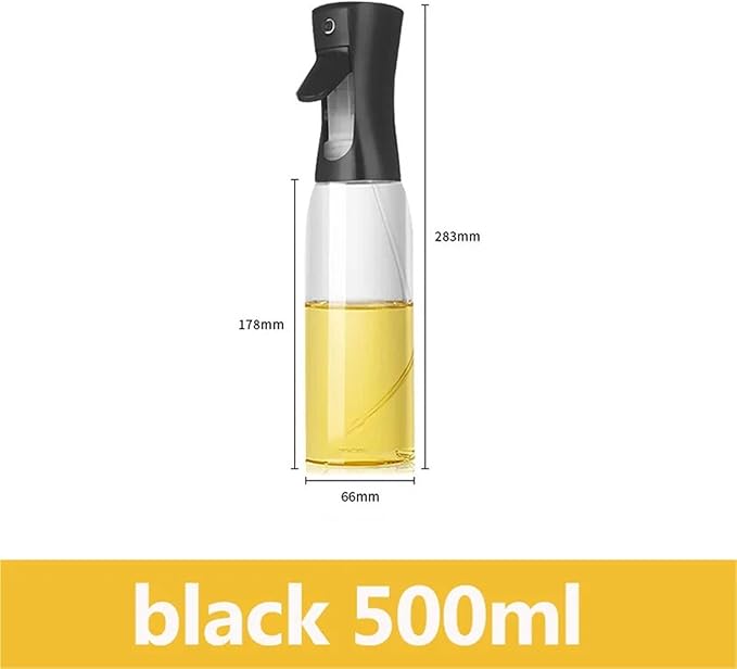 Oil Sprayer, 3pcs 200/300/500ml Oil Spray Bottle BBQ Cooking Sprayer Kitchen Baking Empty Vinegar Dispenser,for Kitchen, Air Fryer(500ml black)