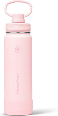 ThermoFlask Insulated Water Bottle with Spout Lid (24 oz, Blush) - Leakproof, Stainless Steel Water Bottle for Cold & Hot Drinks, Travel & Daily Hydration