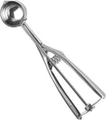 Gold Ice Cream Scoop 304 Stainless Steel Cookie Scoops for Baking Melon Baller with Trigger 3 Sizes (Silver, S)