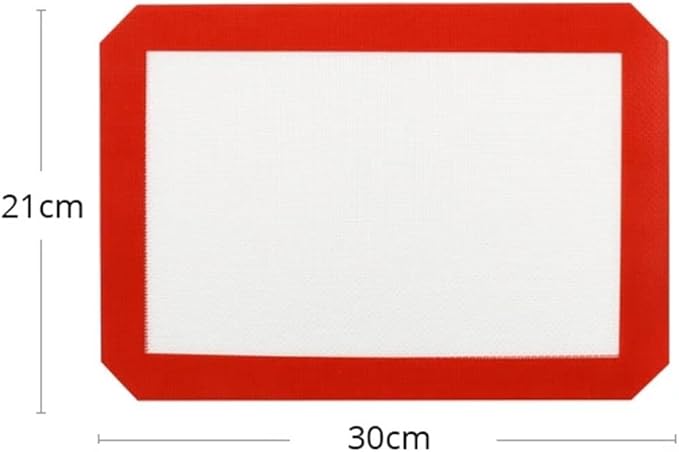 Silicone Baking Mat For Cookie Sheet - Non Stick Sheet Mat - Professional Grade Liner Sheets (Size : Red 30x21cm A)