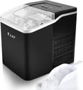 ULIT Portable Ice Maker,Ice Maker Machine for Countertop, Self-Cleaning Function Ice Cube Maker,Make 26 lbs Ice in 24 hrs, 9 Ice Cubes Ready in 8 Minutes,with Ice Scoop and Basket(Black)