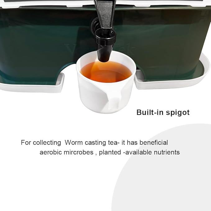 The Original VermiHut® Plus 5-Tray Worm Composter – Dark Green | Indoor & Outdoor Vermicomposting Bin | Sustainable Design for Food Waste Recycling