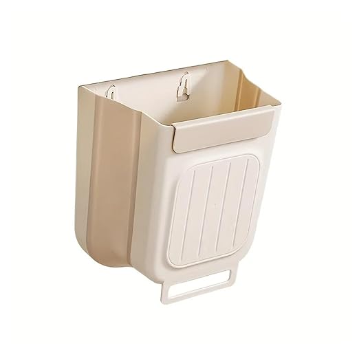 Collapsible Hanging Kitchen Trash Can Foldable Kitchen Trash Bin - Compact for Cabinets Drain, and Cupboards(Light Yellow)